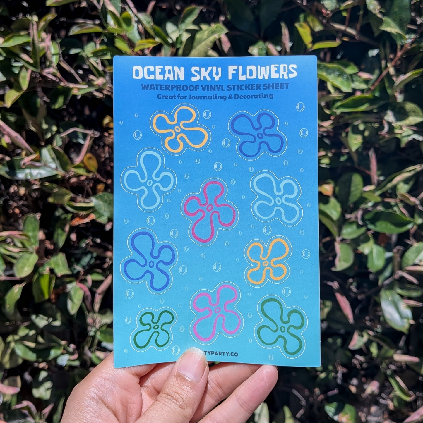 Ocean Sky Flowers Sticker Sheet