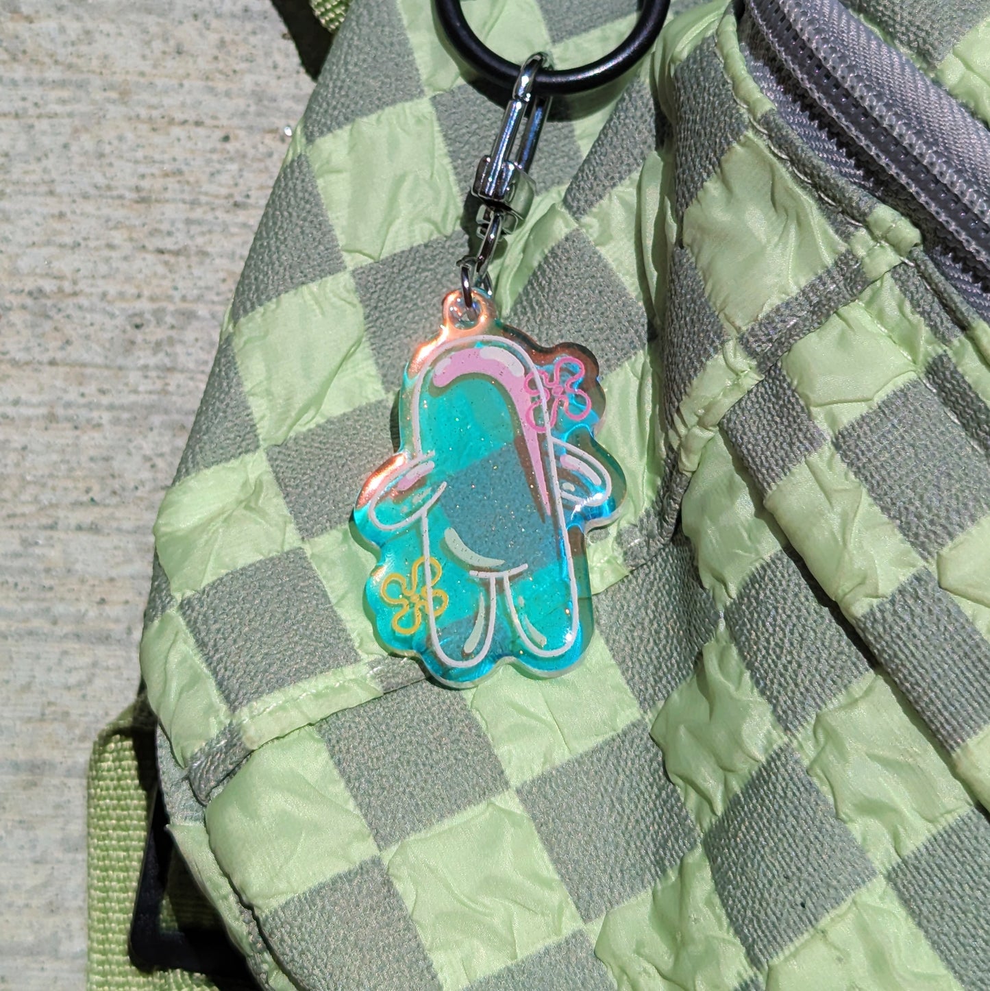 Bubble Bud Glitter Holographic Acrylic Keychain