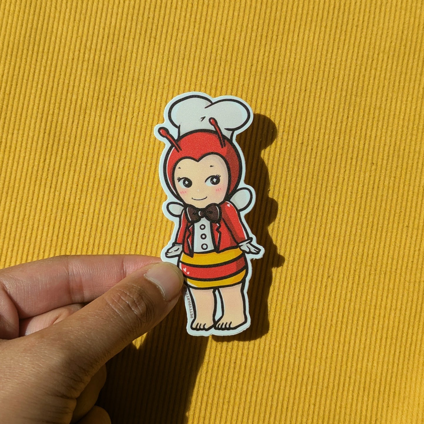 Red Jolly Bee Baby Full Body Vinyl Sticker