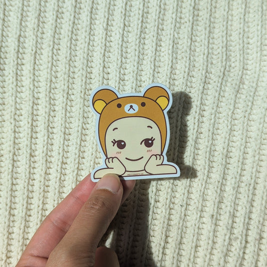Kawaii Bear Baby Mini Peeker Vinyl Sticker