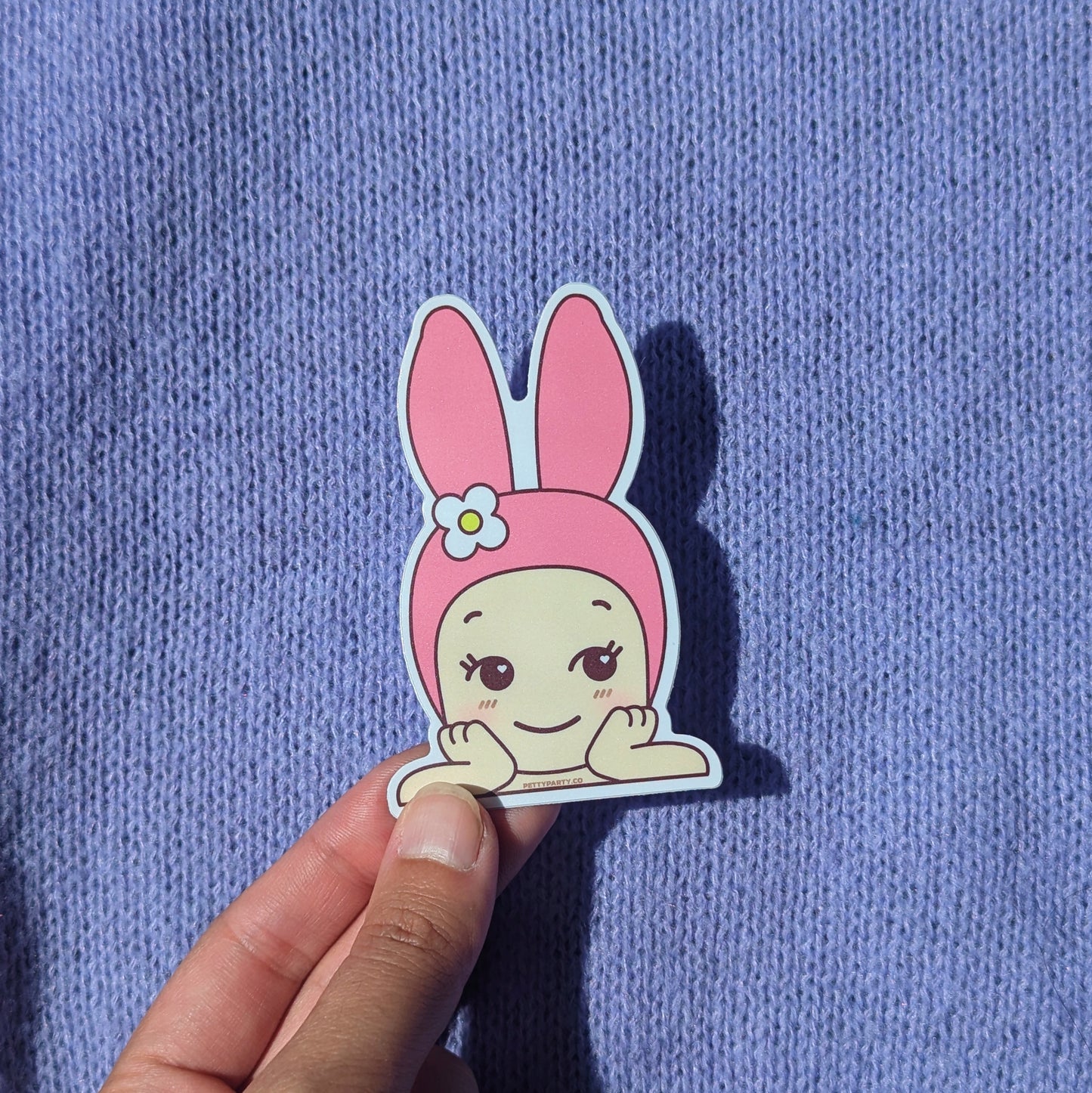 Pink Bunny Melo Baby Mini Peeker Vinyl Sticker