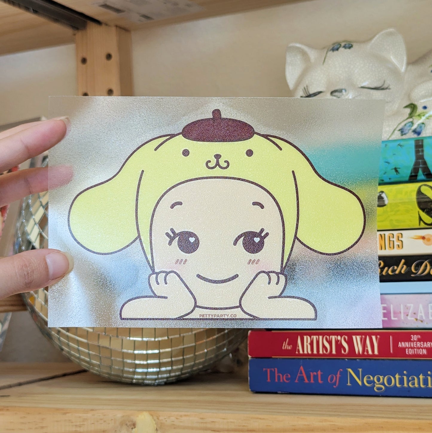 Purin Pudding Dog Baby Peeker Vinyl Sticker Decal