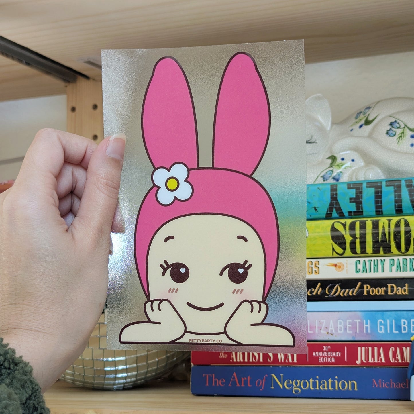 Pink Bunny Melo Baby Peeker Vinyl Sticker Decal