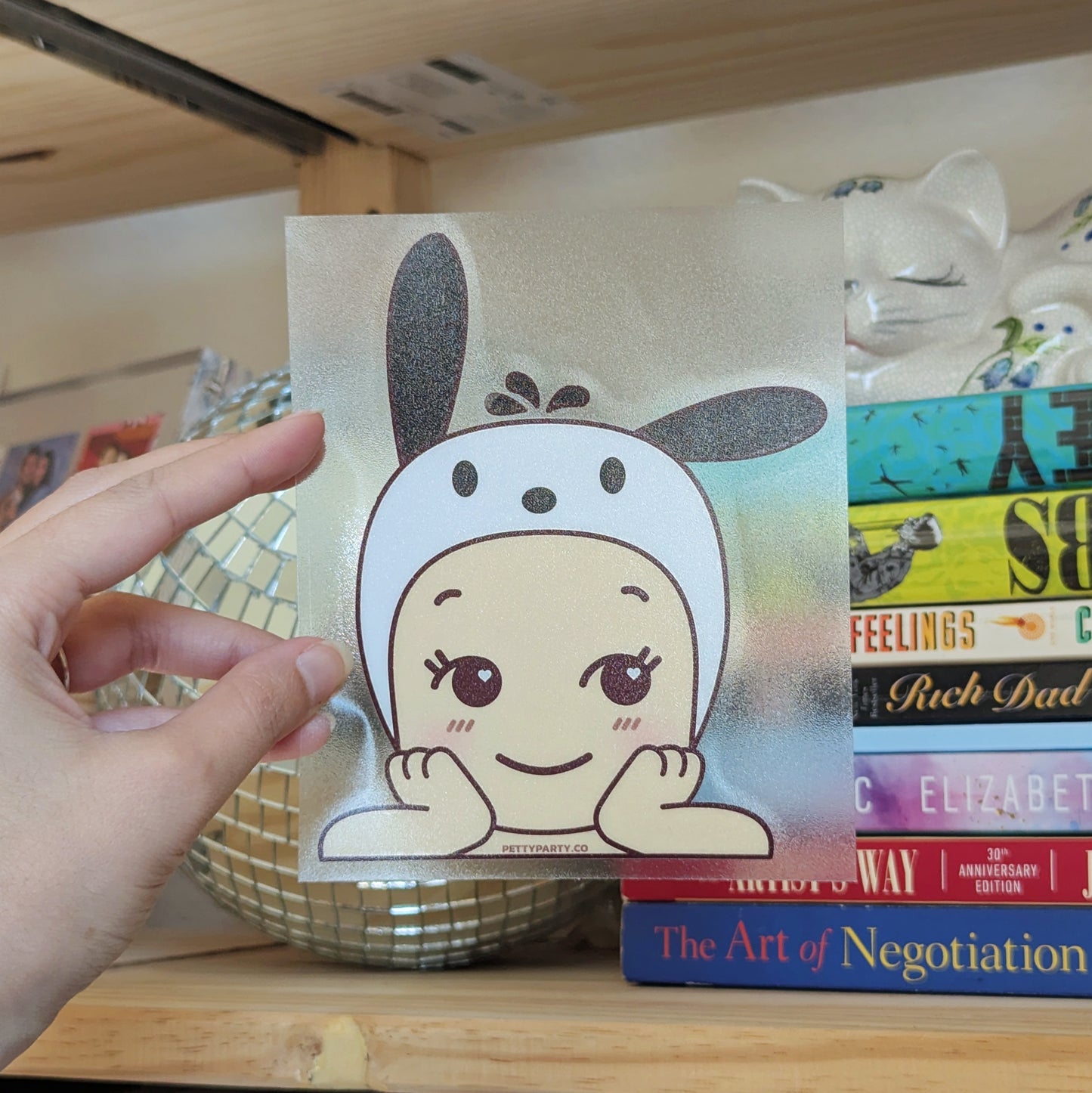 Kawaii Pocha Dog Baby Peeker Vinyl Sticker Decal