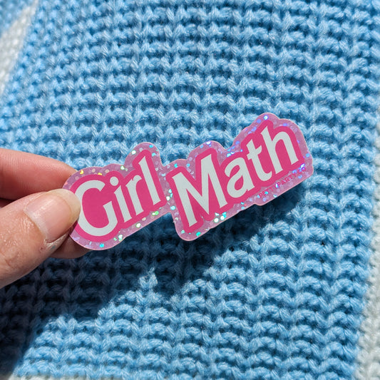 Girl Math Glitter Vinyl Sticker