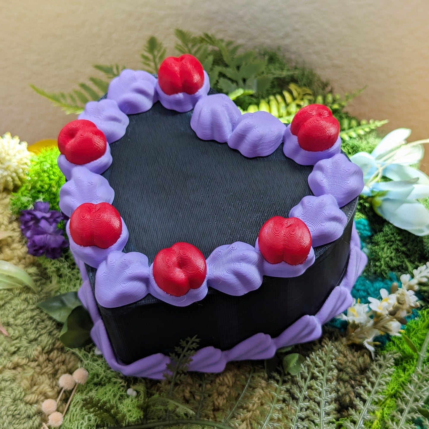 3D Printed Cake Trinket Jewelry Box - Black Velvet Flavor