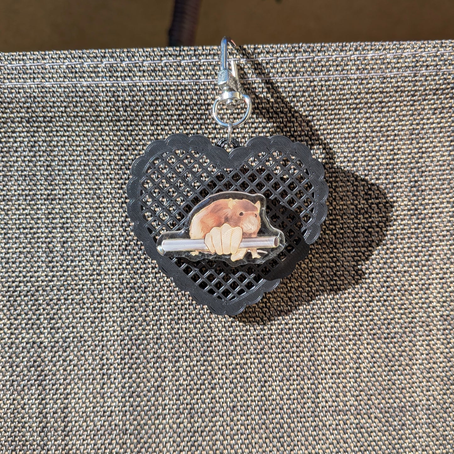 Heart Pinboard Keychain (Black)