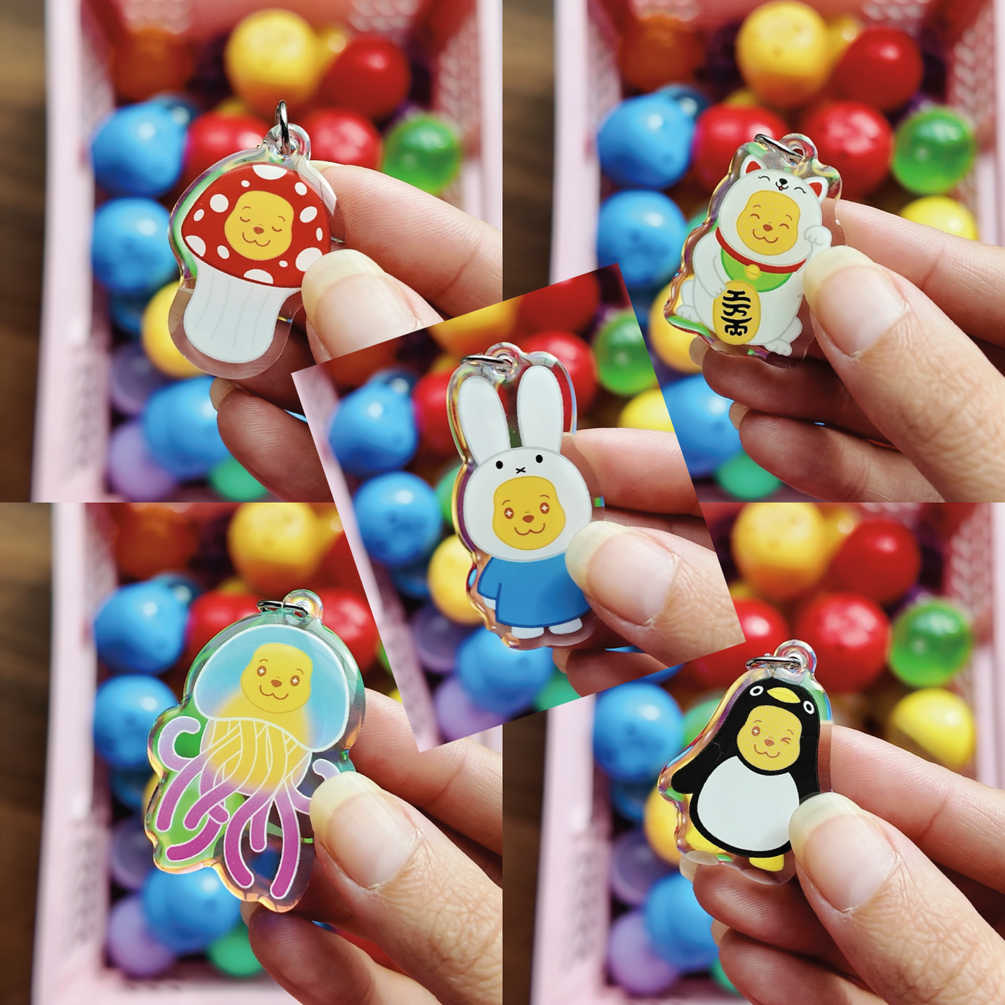 Peek-a-Boo Bear Phone Charm Gacha