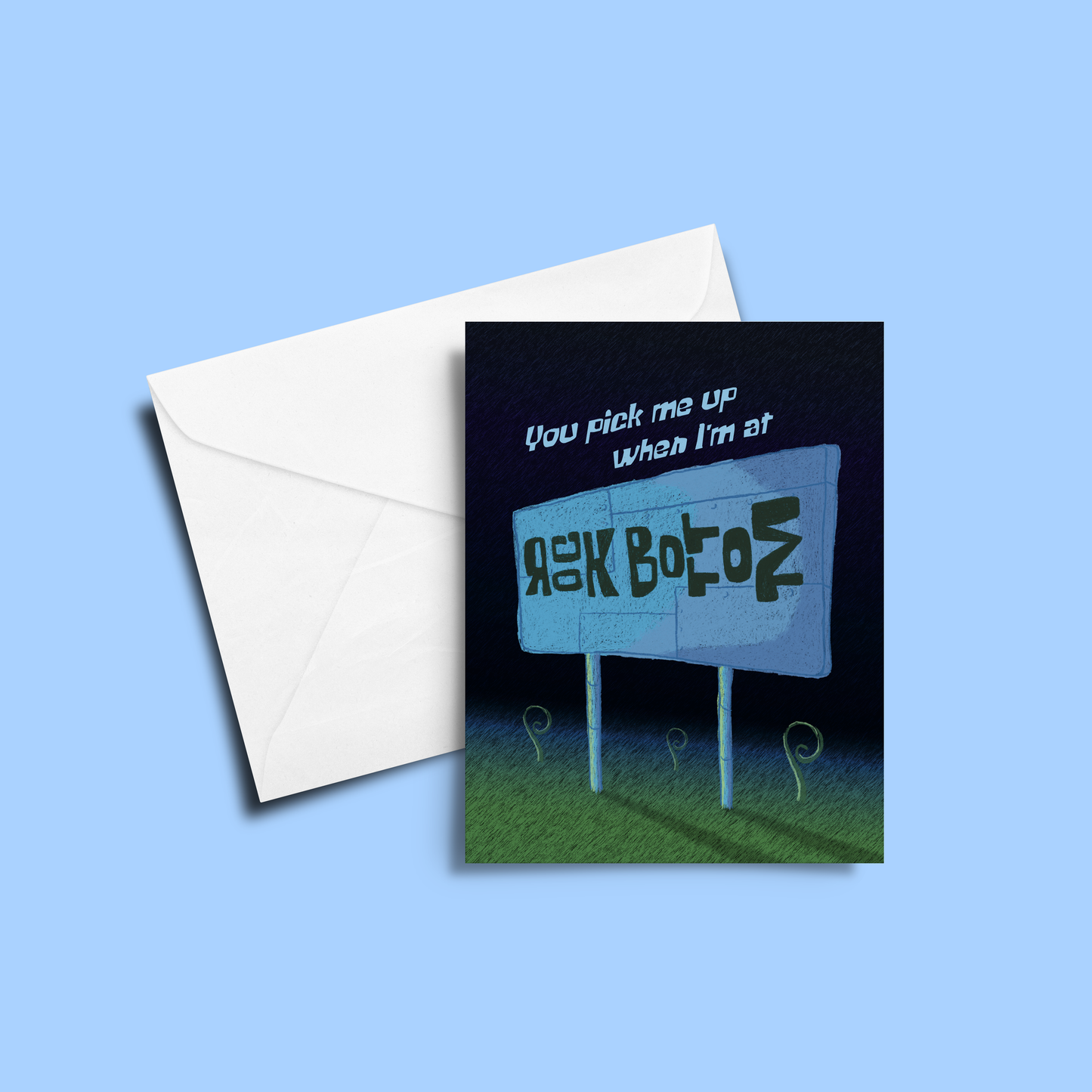 Pick Me Up From Rock Bottom Greeting Card
