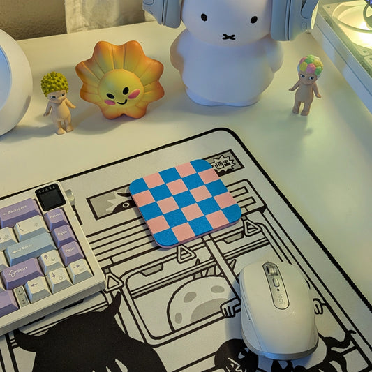 Checkered Coaster (Pink & Blue)