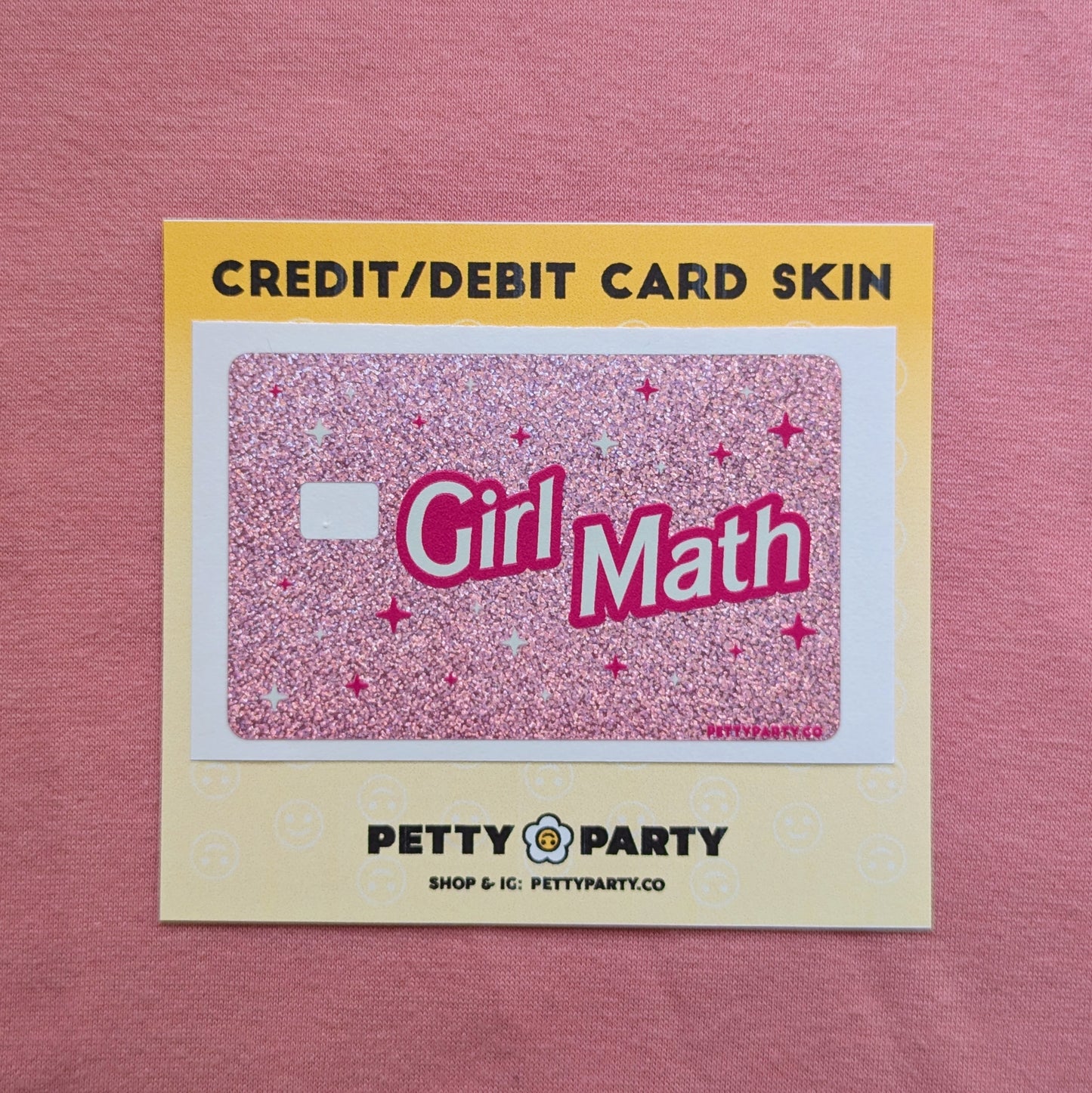 Girl Math Glitter Credit Debit Skin