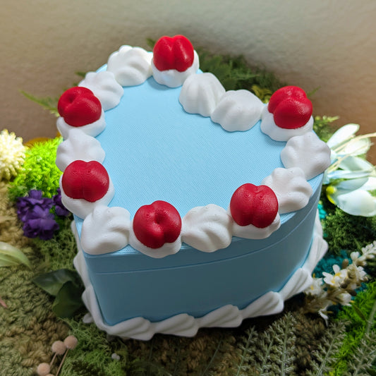 3D Printed Cake Trinket Jewelry Box - Blueberry Cream Flavor