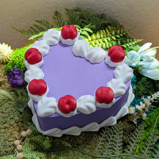 3D Printed Cake Trinket Jewelry Box - Ube Flavor