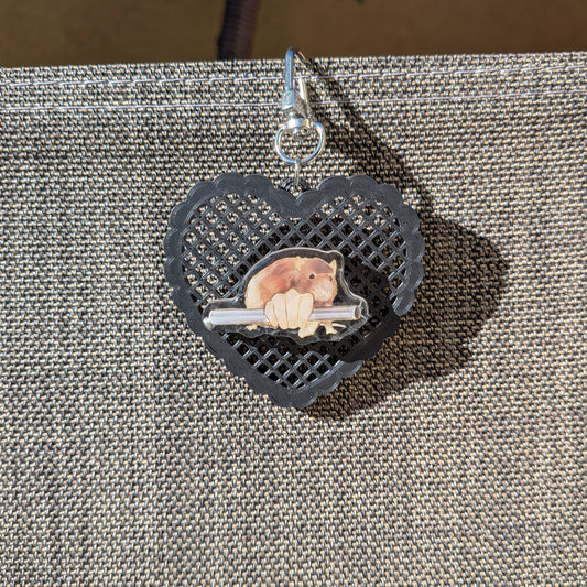 Heart Pinboard Keychain (Black)