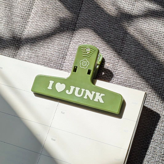 I Love Junk Green Journal Clamp