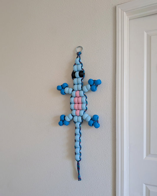 Giant Pony Bead Lizard Keychain Wall Art